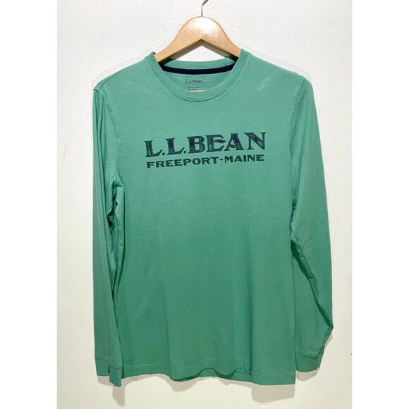 L.L.Bean Long sleeve t shirt Freeport Meine muted green men's M tall - Picture 1 of 6